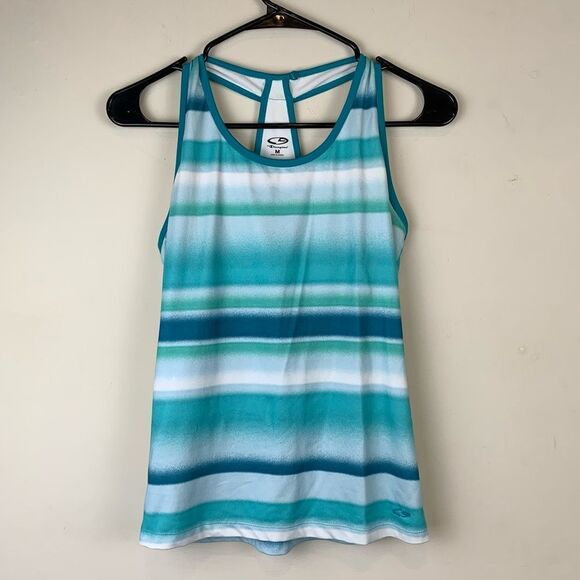 Champion Striped Racer Back Athletic Tank Top Medium - Picture 1 of 9
